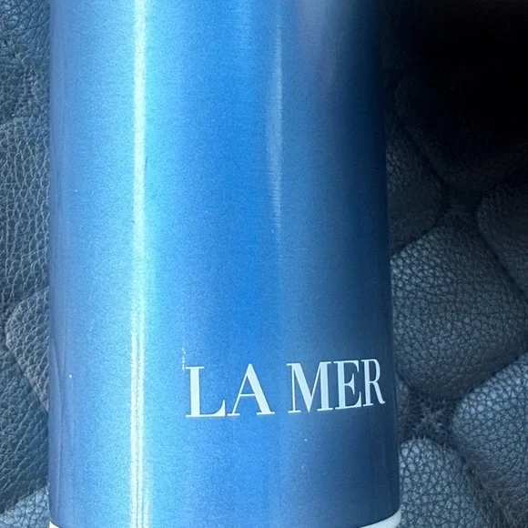 La Mer Blue Thermos Bottle Blue Luxury Gift Tea Coffee Silver Insert - Picture 3 of 6